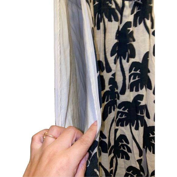 One-Shoulder Linen Palm Tree Dress size L - Picture 9 of 16